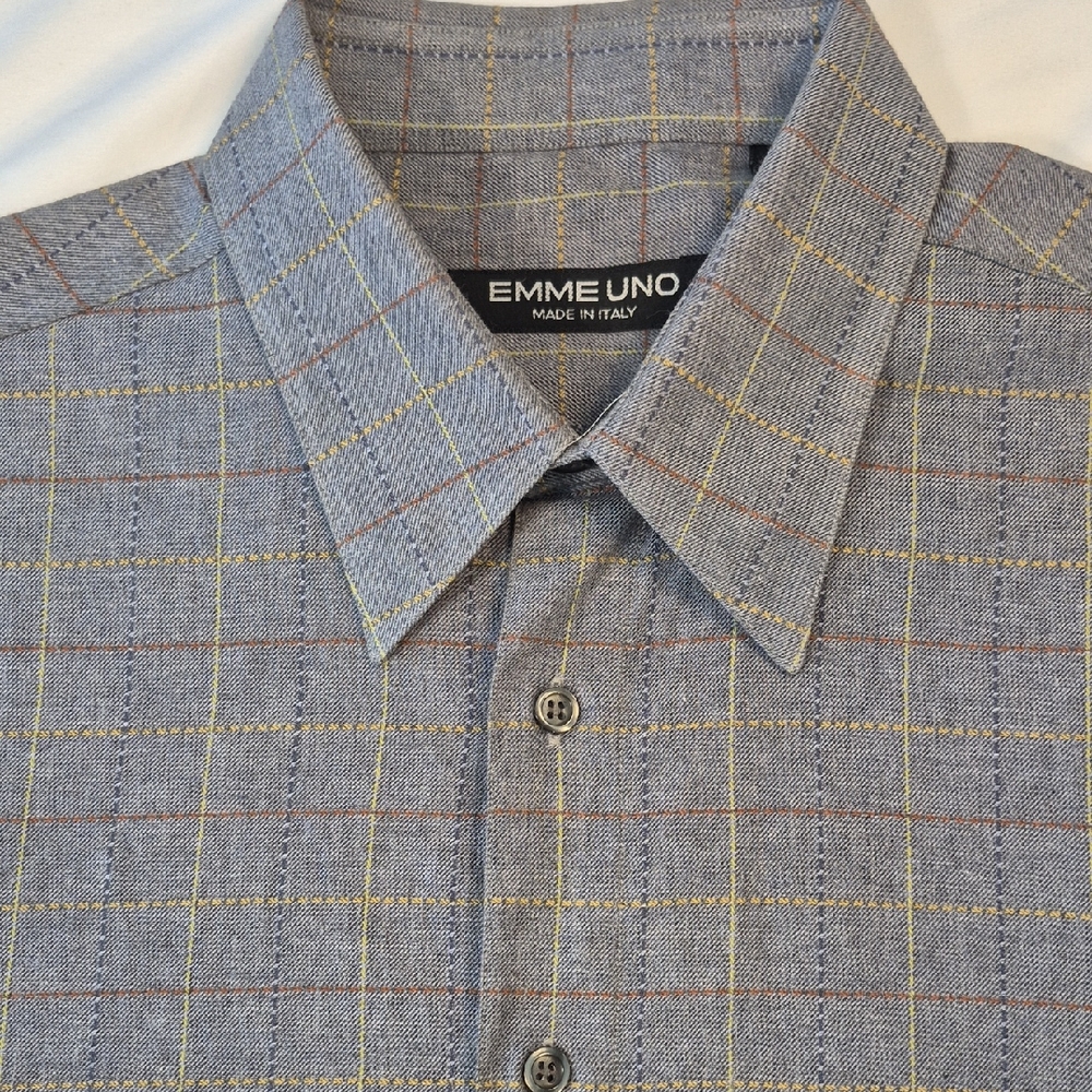 EMME UNO Made In Italy Long Sleeve Mens Button Down Shirt with Stylish Pattern